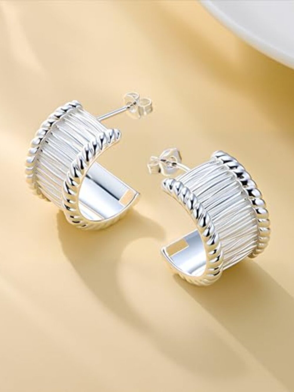 Chunky Hoop Earrings‎ for Women Statement Half Hoop Earrings